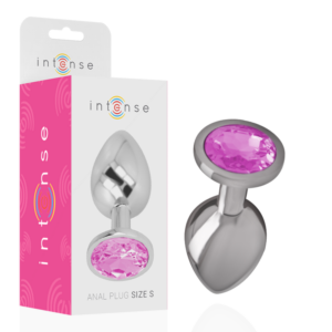 INTENSE ANAL TOYS aliumininis analinis kaištis su rožiniu kristalu S