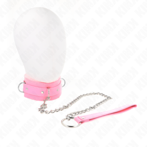 KINK COLLAR & GAG rožinis antkaklis su pavadėliu