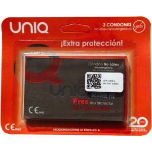 UNIQ SecureFit prezervatyvai be latekso, 3 vnt.