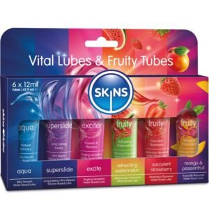 SKINS Vital & Fruity lubrikantų rinkinys, 6 x 12 ml