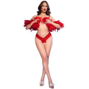 CHILIROSE PANTIES & THONGS raudonos atviros kelnaitės CR 4885 M