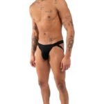 BURN 011 Double Black Jockstrap L