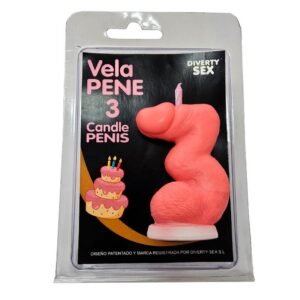 DIABLO PICANTE rožinė penio formos žvakė Nr. 3