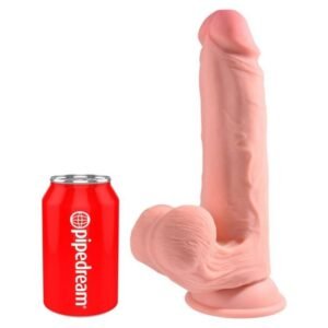 KING COCK Plus realistinis dildo su sėklidėmis 23 cm