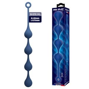 MR PLAY mėlyni silikoniniai analiniai karoliukai XL 52,5 cm