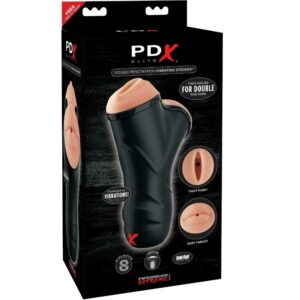 PDX ELITE Dvigubas vibruojantis masturbatorius