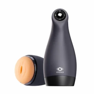 Otouch Airturn3 vibruojantis masturbatorius su siurbimu, juodas