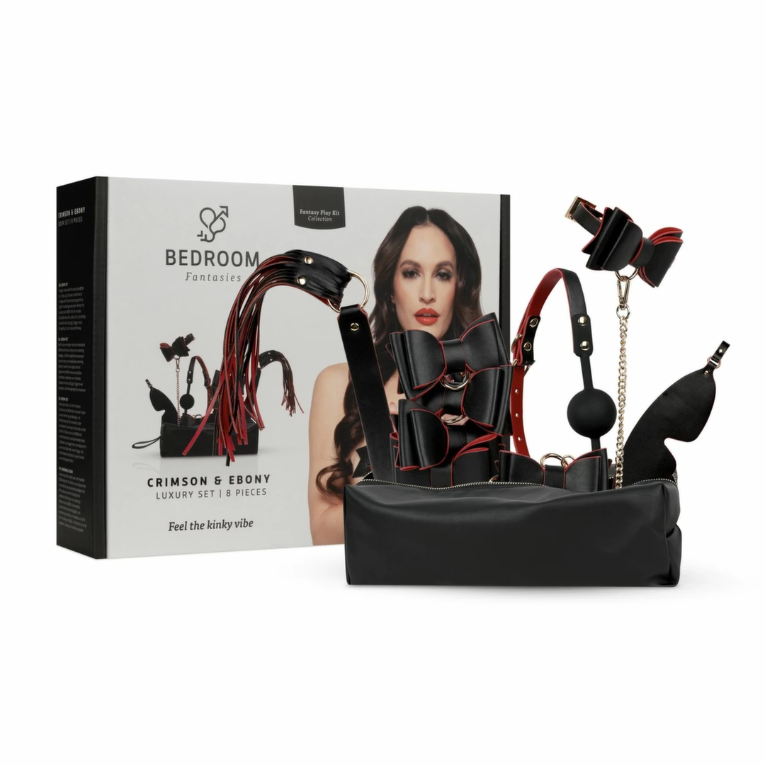 Bedroom Fantasies Crimson & Ebony 8 dalių rinkinys
