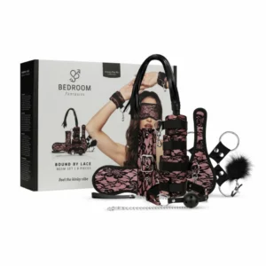 Bedroom Fantasies Bound by Lace — 8 dalių rinkinys (rožinis)