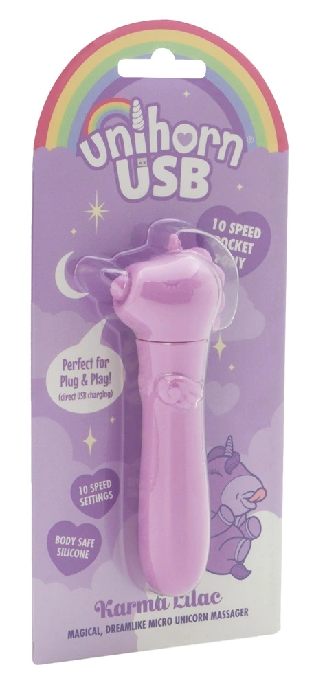 Unihorn Karma Lilac USB mini masažuoklis, 14.3 cm