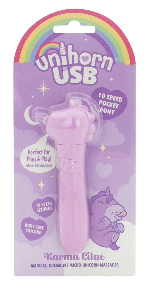 Unihorn Karma Lilac USB mini masažuoklis, 14.3 cm - Image 6