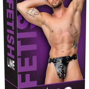 ZADO vyriškas odinis jockstrap (juodas)