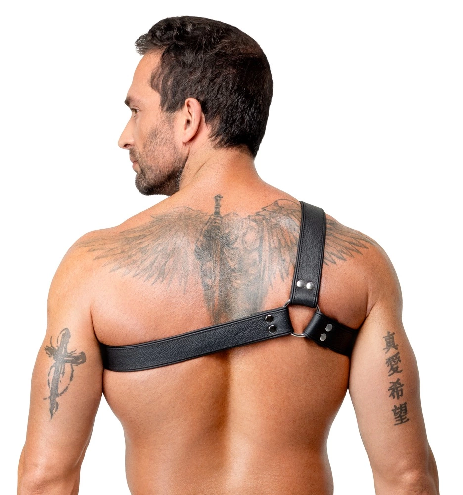 ZADO vyriškas odinis harness XL–2XL (juodas) - Image 5