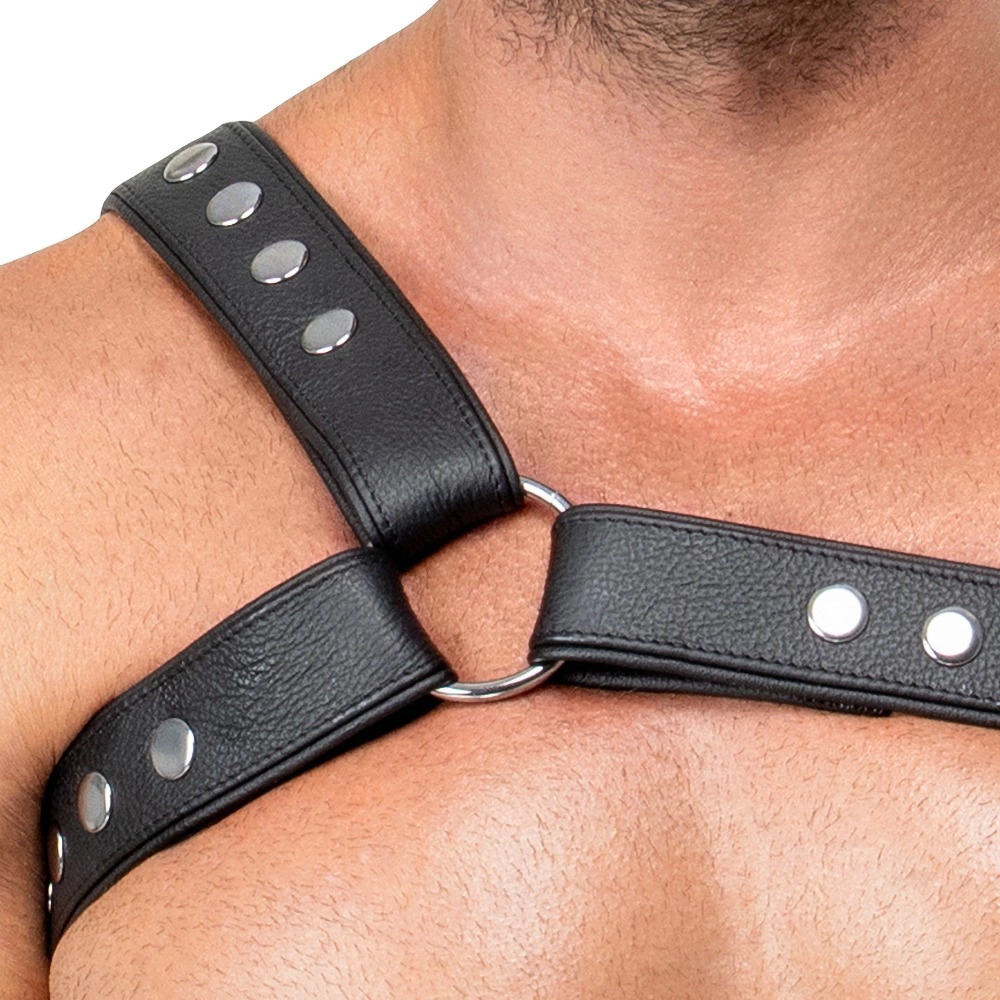 ZADO vyriškas odinis harness XL–2XL (juodas) - Image 8
