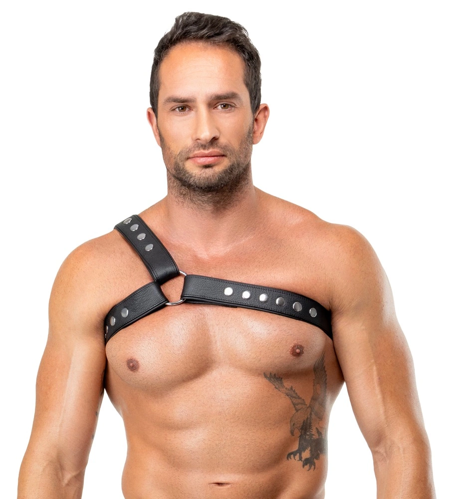 ZADO vyriškas odinis harness XL–2XL (juodas) - Image 2