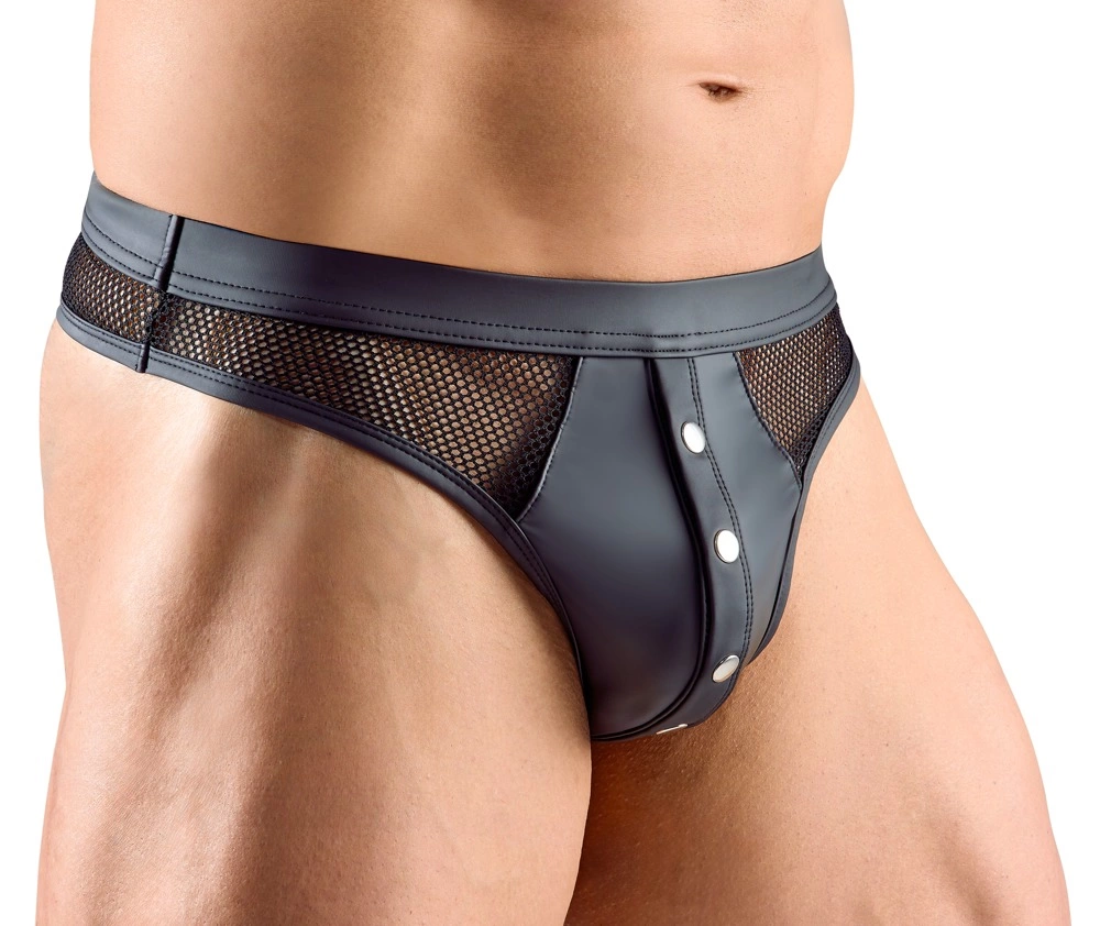 Svenjoyment Men's Thong 3XL Matte & Net Black - Image 3