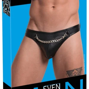 Svenjoyment Men's Thong L, juodas (leather-look)