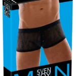 Svenjoyment Vyriškos XL tamprios nėriniuotos kelnės, juodos