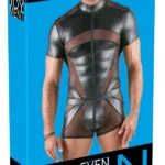 Svenjoyment vyriškas bodis su tinkleliu, juodas, 2XL