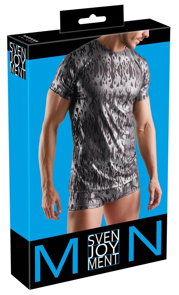 Svenjoyment M.Shirt 3XL — juoda su sidabriniu raštu