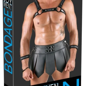 Svenjoyment Bondage Gladiator – krūtinės pakinktai & sijonas M