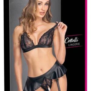 Cottelli Lingerie Bra & Suspender Set M