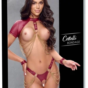 Cottelli BONDAGE Top & Thong Set Red M