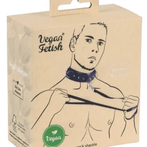 Vegan Fetish veganiškas antkaklis su pavadėliu, juodas 37–47 cm