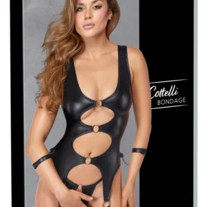Cottelli Bondage matinis apatinio trikotažo komplektas su antrankiais, juodas, M