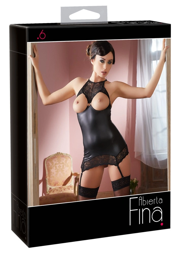 Abierta Fina Lingerie Dress S, Black Lace