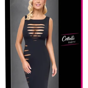 Cottelli tinklinė suknelė su iškirpimais, juoda, M