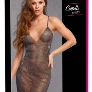 Cottelli mini suknelė su įvairiaspalviais akmenėliais, juoda, S/M