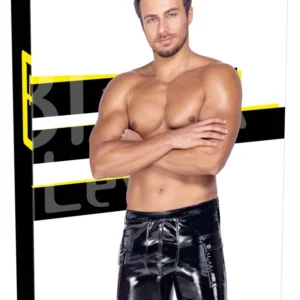 Black Level Vinyl Shorts S - Shiny Black