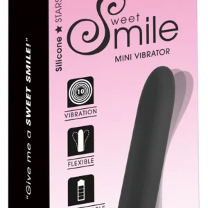 Sweet Smile Mini Vibrator Black 12 cm, 10 režimų