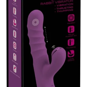 Javida kiškio tipo vibratorius, skystojo silikono, violetinis