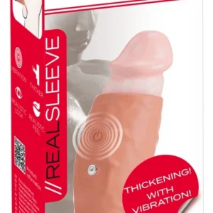 Realistixxx Real Sleeve penio antgalis, vibruojantis, 14 cm