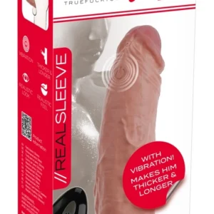 Realistixxx RealSleeve vibruojantis penio antgalis, 20 cm