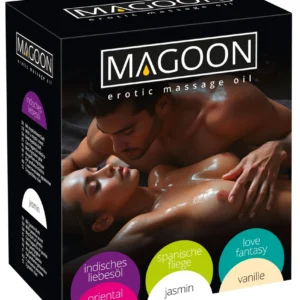 Magoon masažo aliejus, 6 kvapų rinkinys po 200 ml