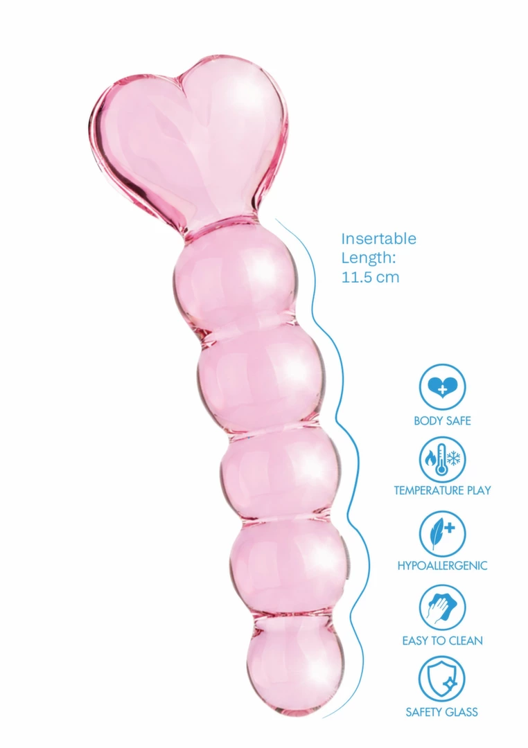 ToyJoy Glass Worxx Crystal Heart Anal Model - Image 3