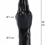 Hidden Desire Extreme analinis dildo, PVC, 24 cm, juodas