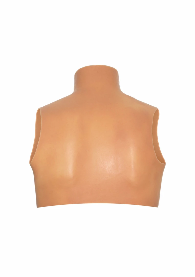 Wearable Silicone Breasts Crop Top E Cup High Neck - Image 6
