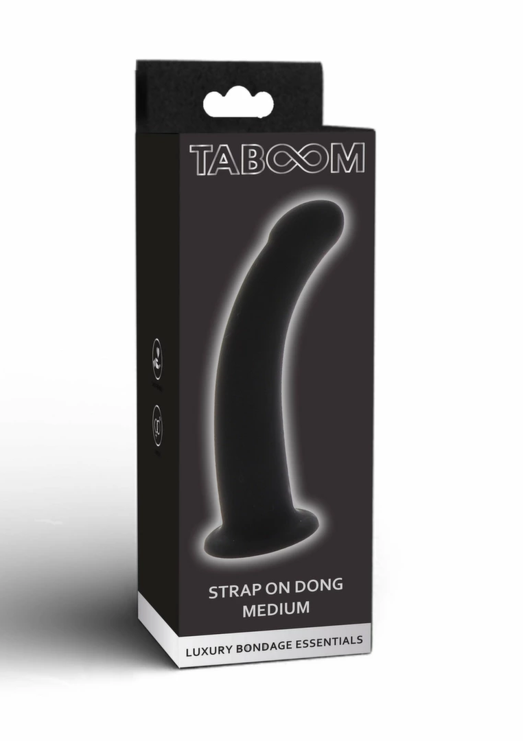 Taboom Strap-On Dong Medium 17 cm (silikonas, juoda) - Image 3