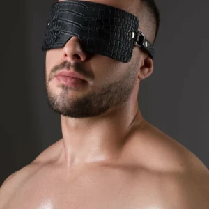 Avanza FEROS Croc-Embossed PU Blindfold