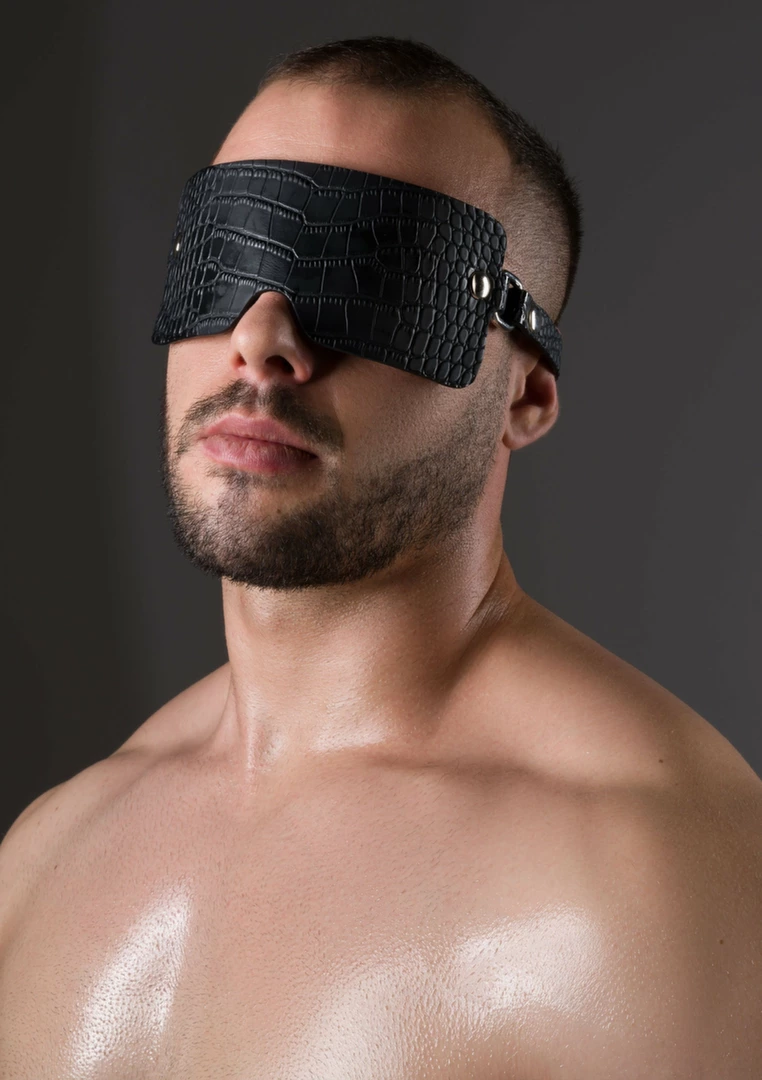 Avanza FEROS Croc-Embossed PU Blindfold
