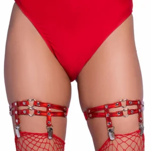 Leg Avenue keliaraištis su mini širdelėmis, raudonas