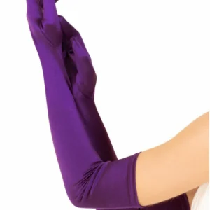 Leg Avenue Extra Long Satin Gloves Black