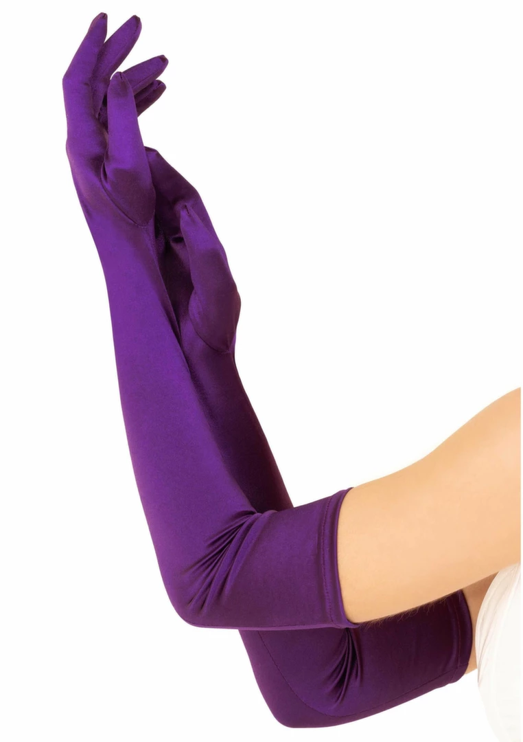 Leg Avenue Extra Long Satin Gloves Black