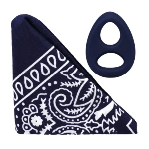 The Code – tamsiai mėlynas silikoninis žiedas ir bandana