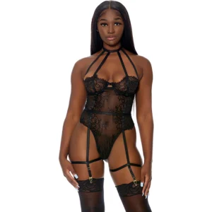 Watch Her Bloom Lace Mesh Teddy (S)