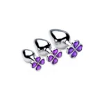 XR Brands Violet Flower analinis kaištis, 3 dydžių rinkinys